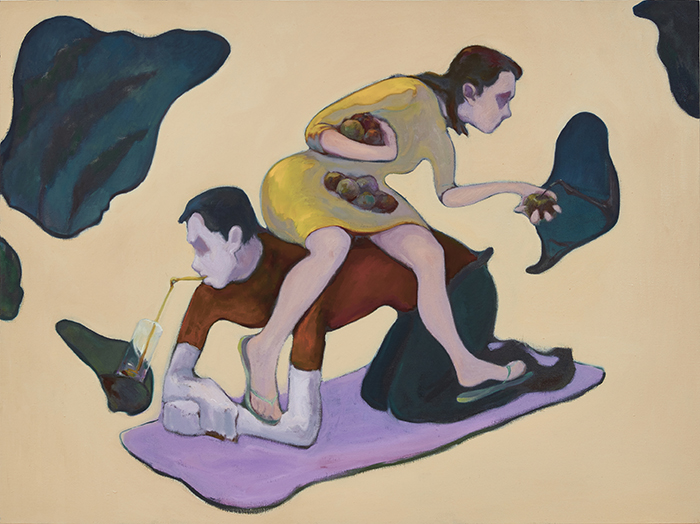 Eva Wang and Peter Zhang, 2018, Oil on canvas, 120cm x 90cm  | 《伊娃·王和彼得·张》，2018年，布面油画，120cm x 90厘米